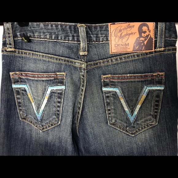 CHRISTIAN AUDIGIER Distressed Bling Jeans 24 - Picture 3 of 9